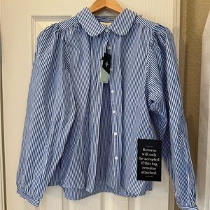 Tuckernuck blue and white stripe shirt